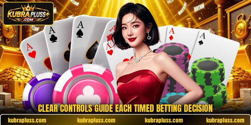 Clear controls guide each timed betting decision