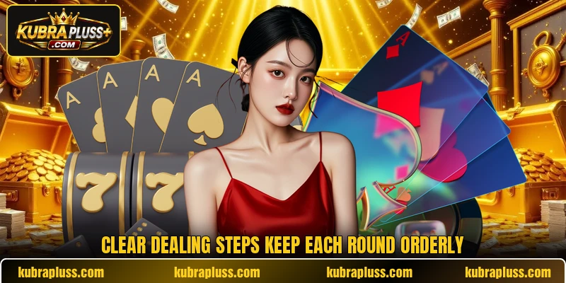 Clear dealing steps keep each round orderly