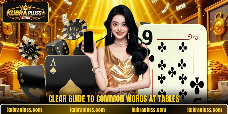 Clear guide to common words at tables
