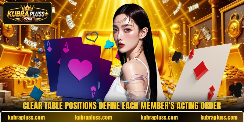 Clear table positions define each member’s acting order