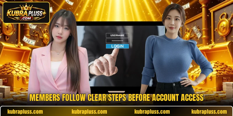 Members follow clear steps before account access