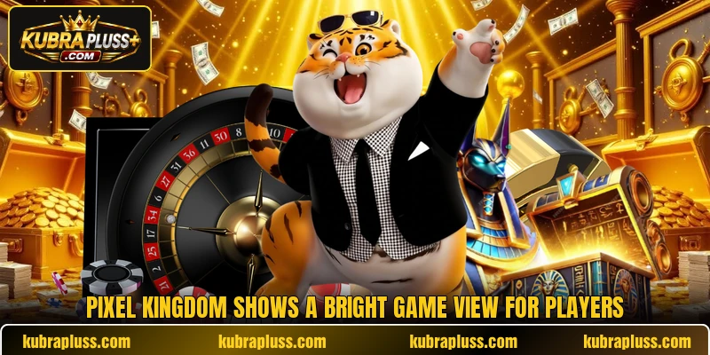 Pixel Kingdom shows a bright game view for players