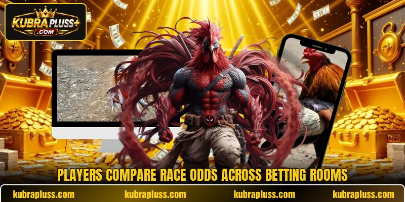 Players compare race odds across betting rooms
