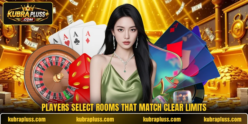 Players select rooms that match clear limits