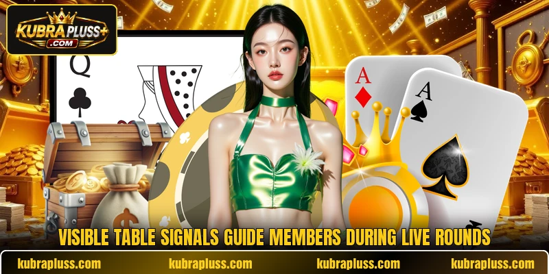 Visible table signals guide members during live rounds